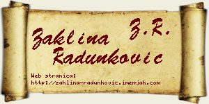 Žaklina Radunković vizit kartica